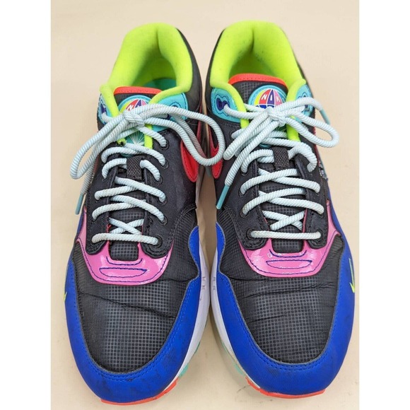 Nike Mens Air Max 1 Parachute Running Shoes Black CU4713-001 Hyper Grape Low 10